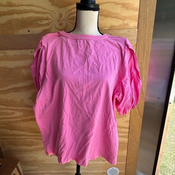 Anniewear Pink Puff Sleeve Women's Top - Picture 4 of 4